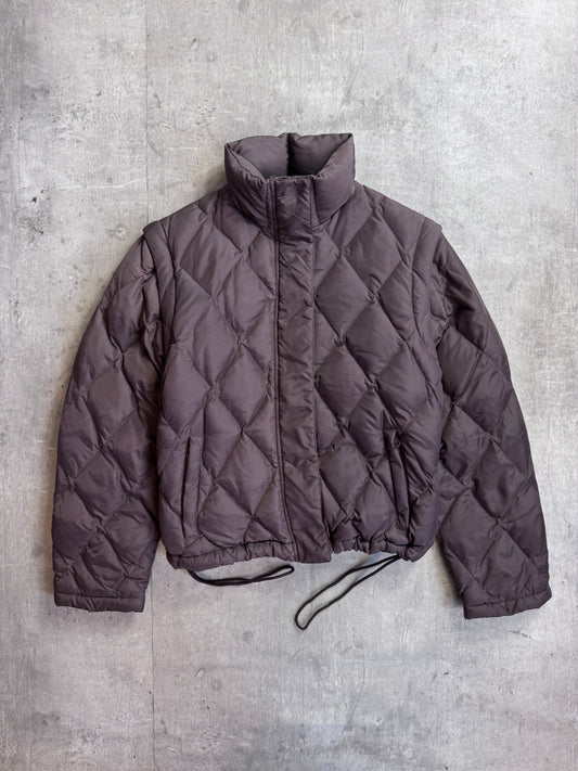 1990s Armani Modular Brown Ballistic Nylon Puffer Jacket