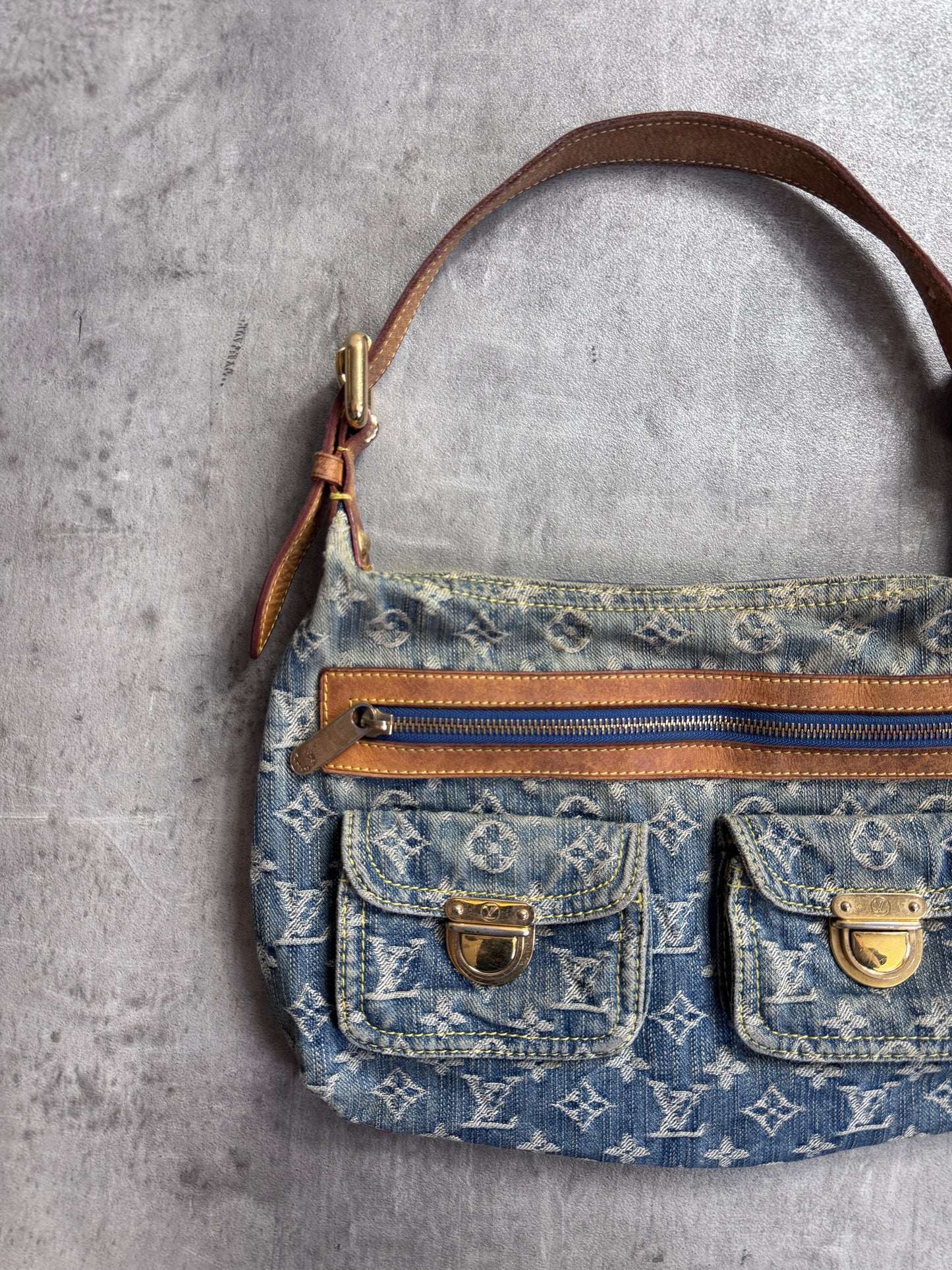 2006 Louis Vuitton Denim Baggy GM Shoulder Bag