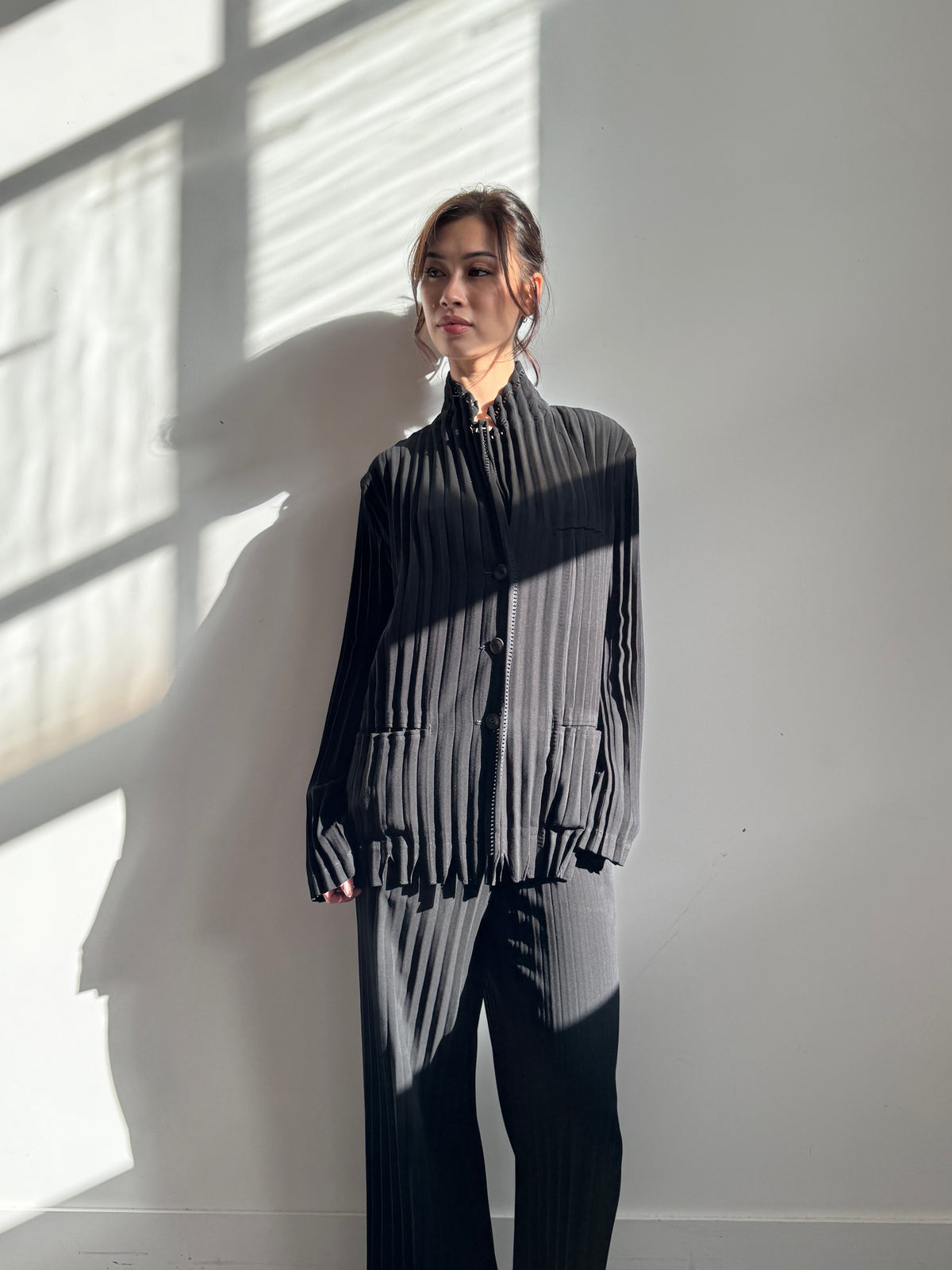 S/S 2010 Issey Miyake Pleats Please Black Zig Zag Trousers FA276: SD286(01)