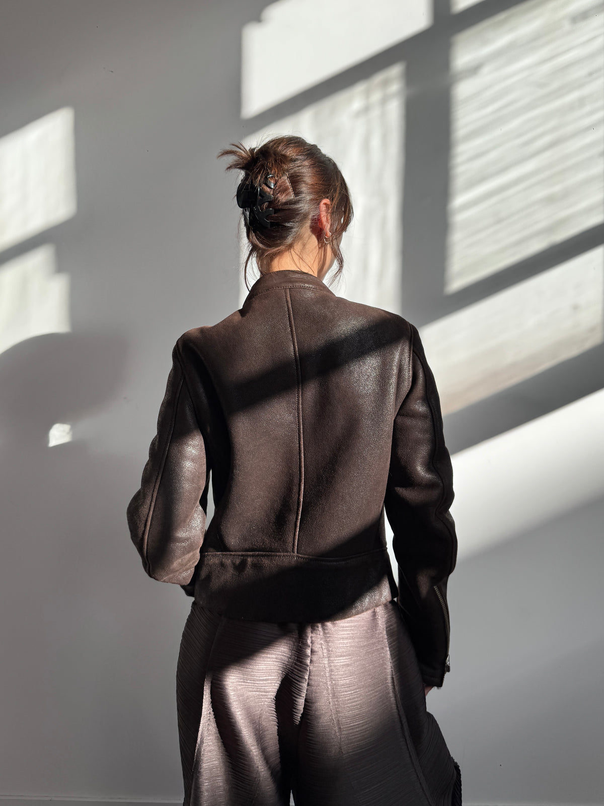 S/S 2009 Issey Miyake Pleats Please Brown Horizontal Pleated Trousers FA276: SD285(01)