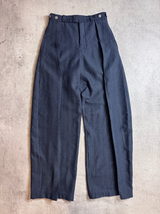 VT Rework: Pleated Pinstriped Navy Trousers
