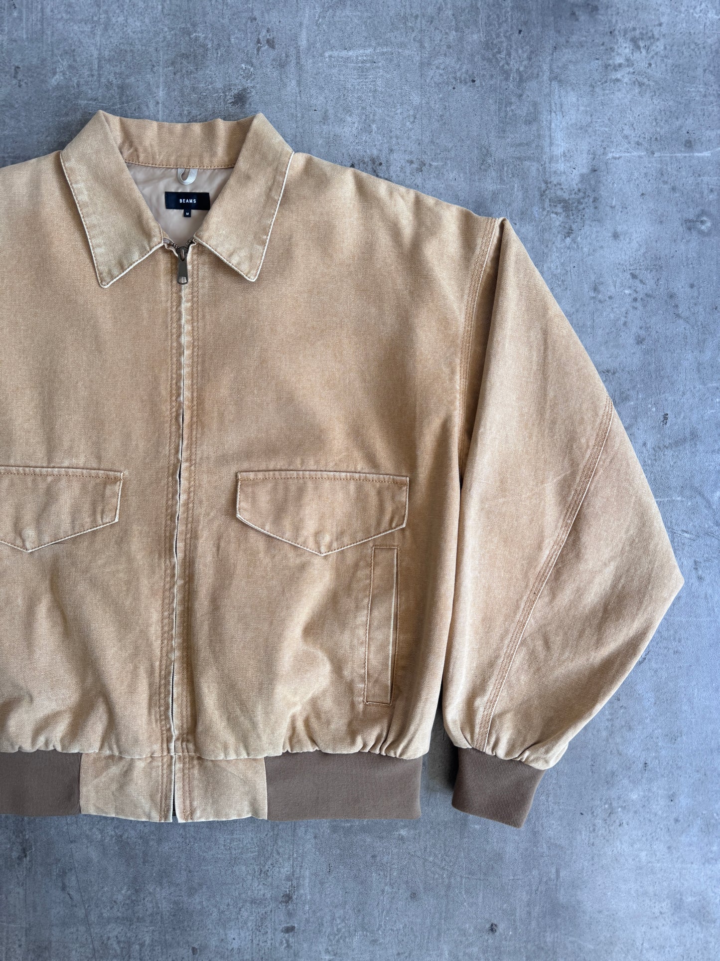 Beams Faded Tan Cotton Blouson Jacket