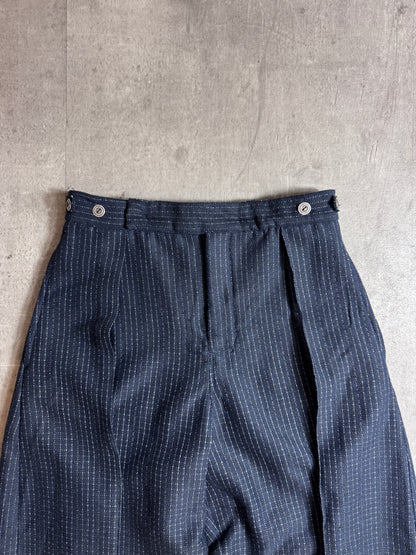 VT Rework: Pleated Pinstriped Navy Trousers