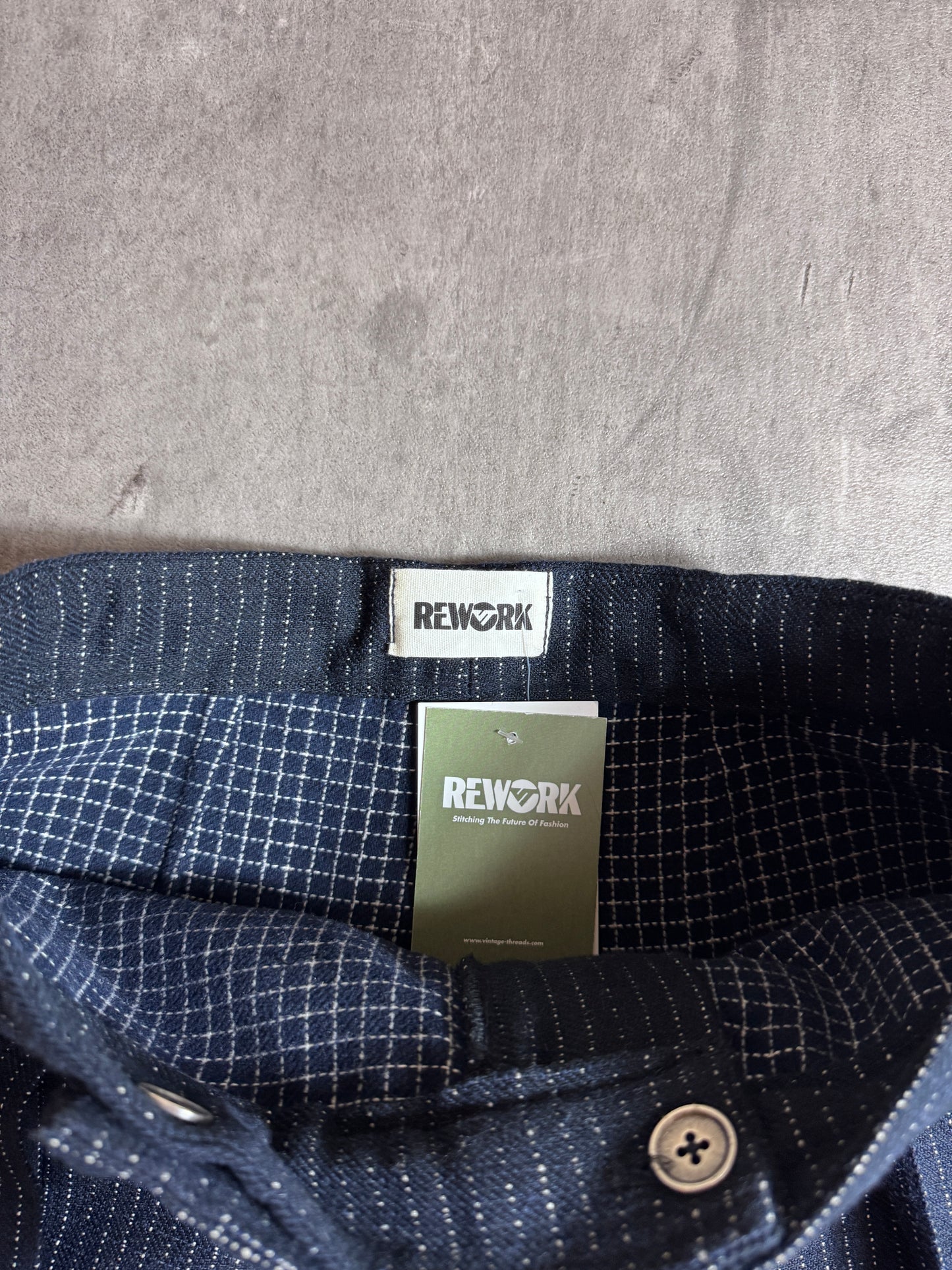 VT Rework: Pleated Pinstriped Navy Trousers