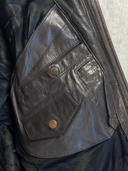 Chevignon Expedition Boucle Collar A2 Leather Flyer's Bomber Jacket