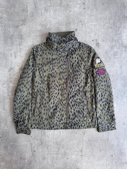 Hysteric Glamour Olive Leopard Camo Military Style Jacket