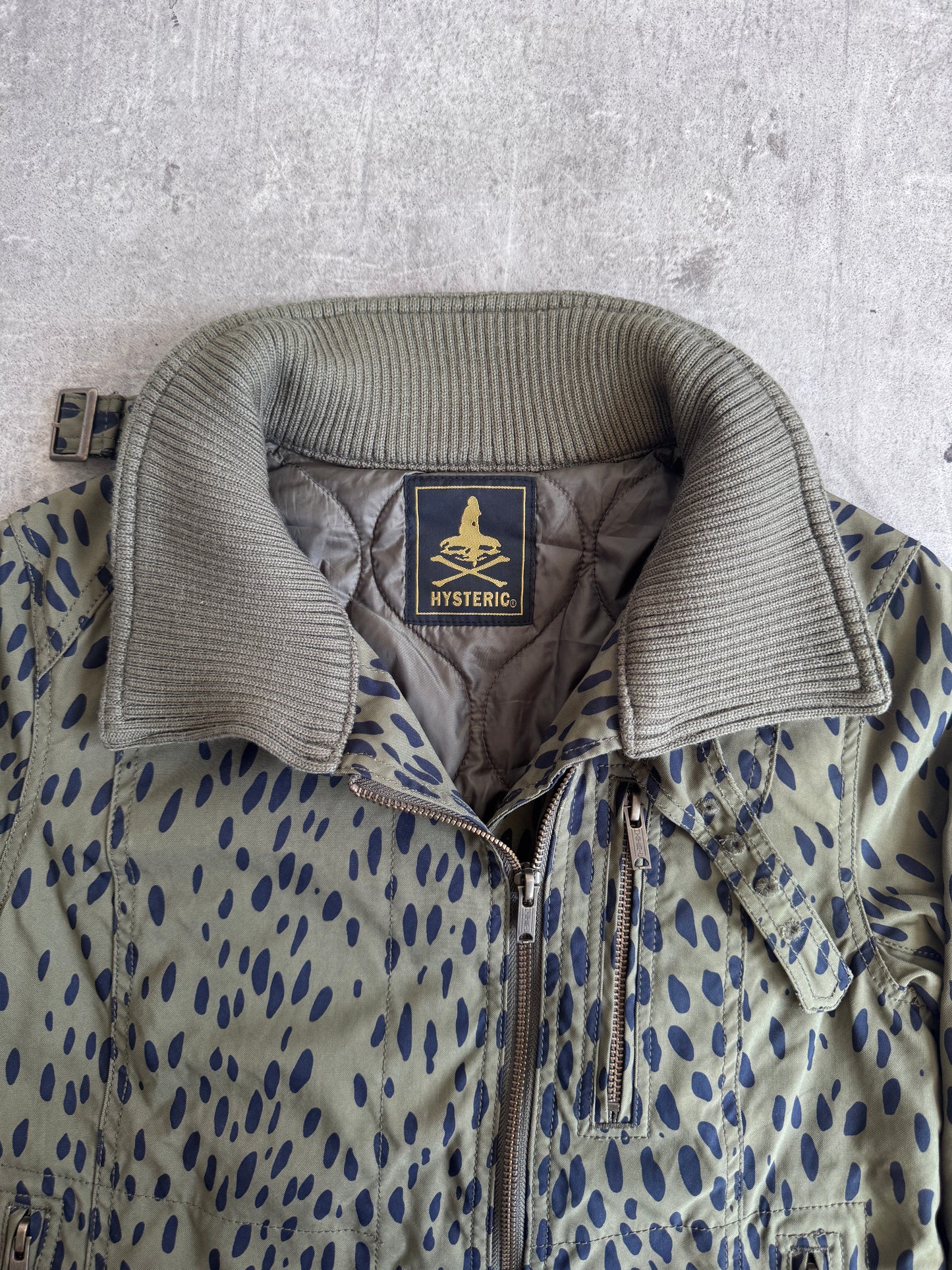 Hysteric Glamour Olive Leopard Camo Military Style Jacket