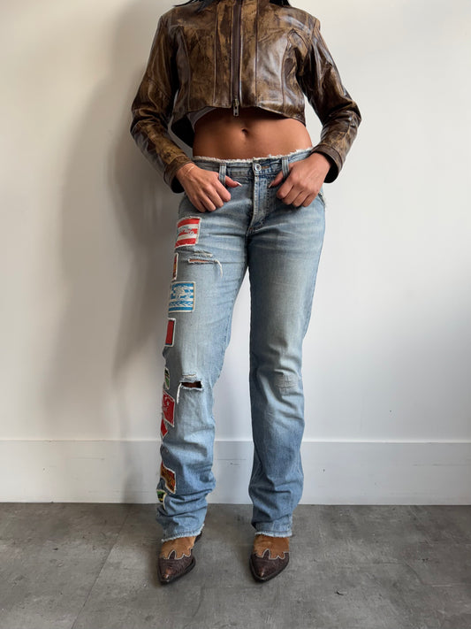 A/W 2004 Dolce & Gabbana Flag Patch Jeans