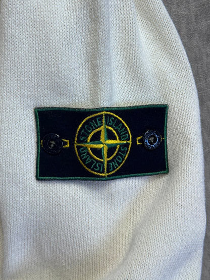 1990's Stone Island Cotton Knit Cream Crewneck Sweater
