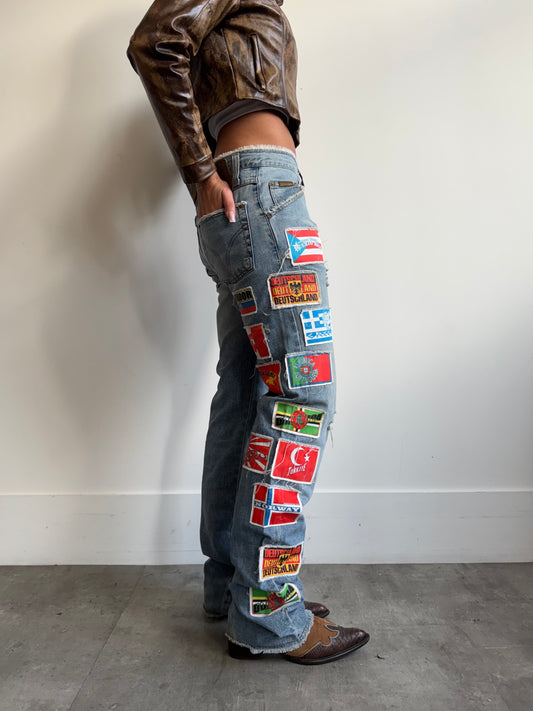 A/W 2004 Dolce & Gabbana Flag Patch Jeans