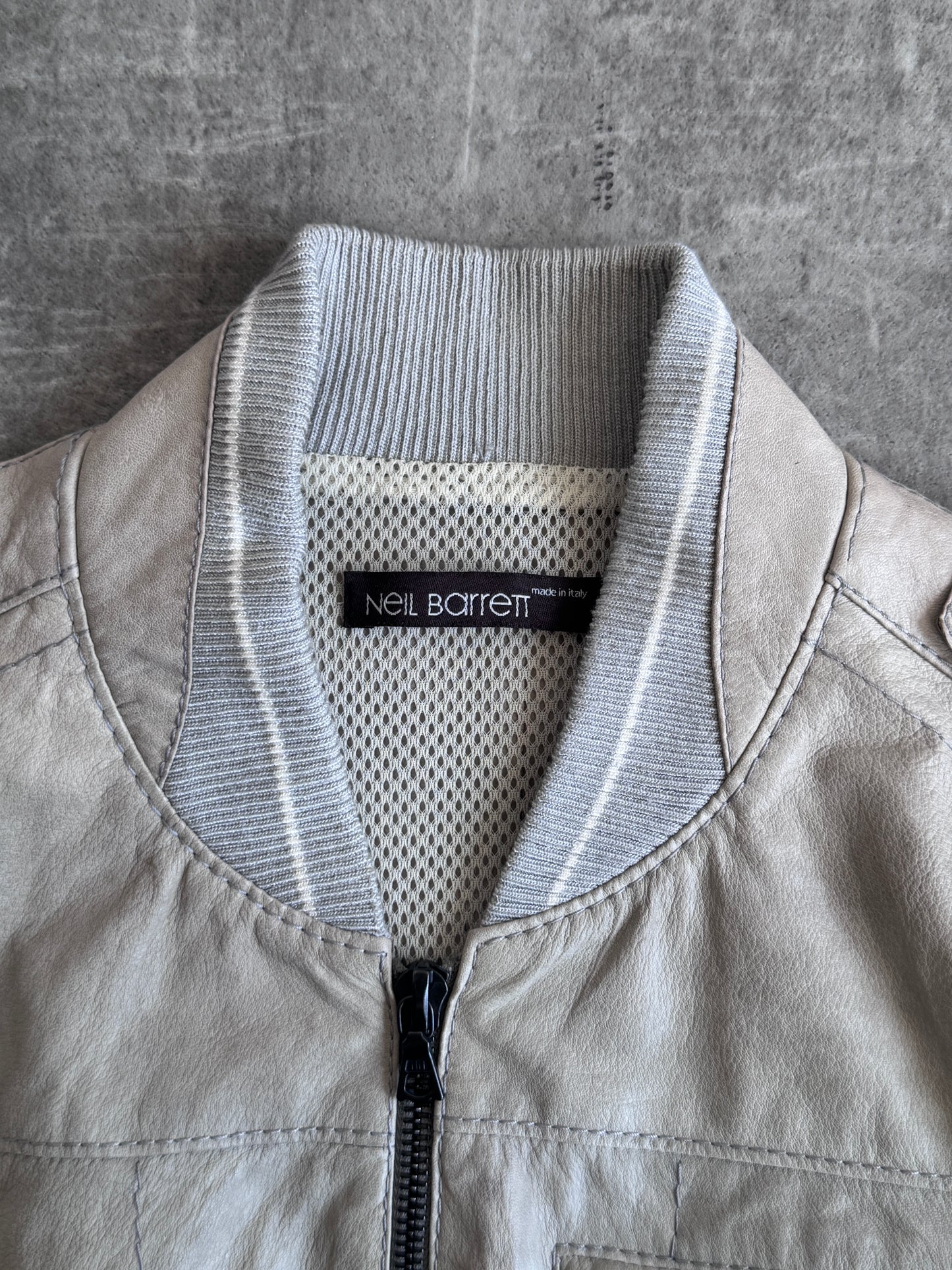 S/S 2006 Neil Barratt Beige Suede Leather Bomber Jacket SC:5782