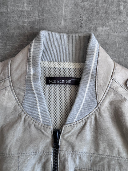 S/S 2006 Neil Barratt Beige Suede Leather Bomber Jacket SC:5782