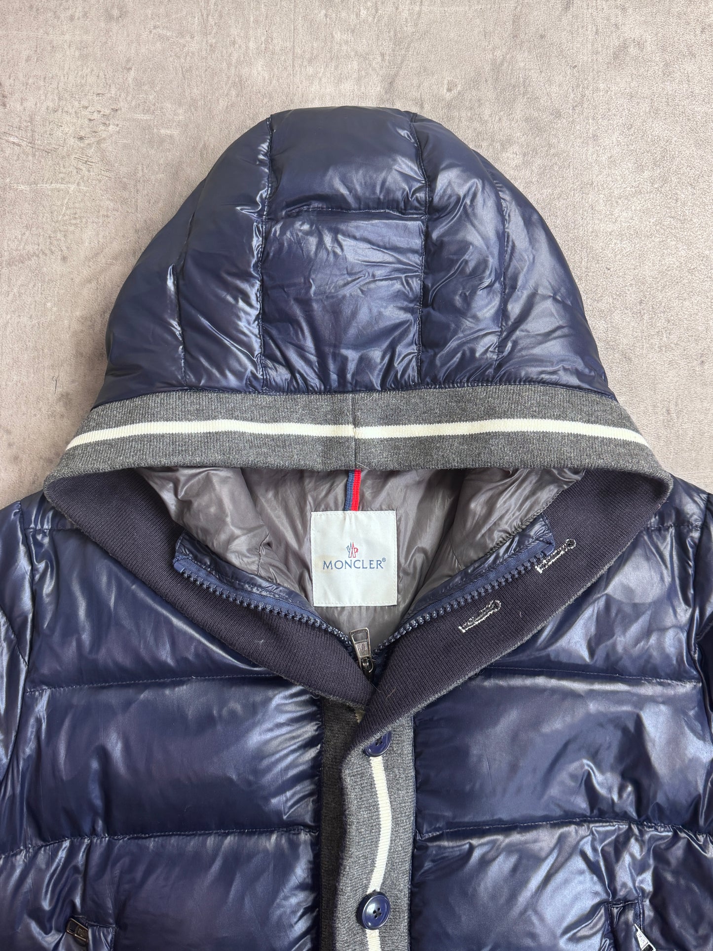 Moncler Panelled Two Tone Quilted Down Jacket