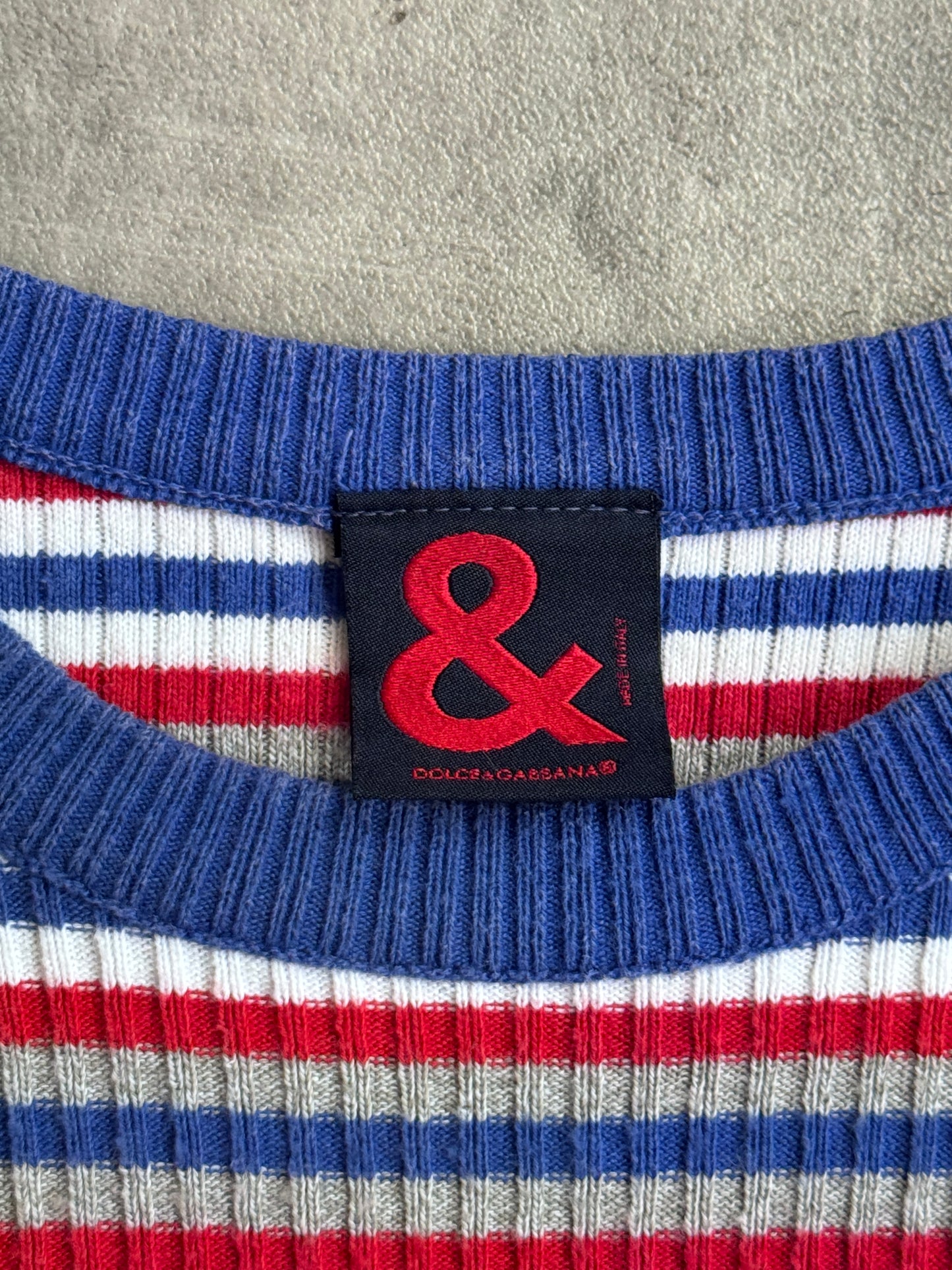 D&G Multi Stripe Knitted Crewneck Sweater