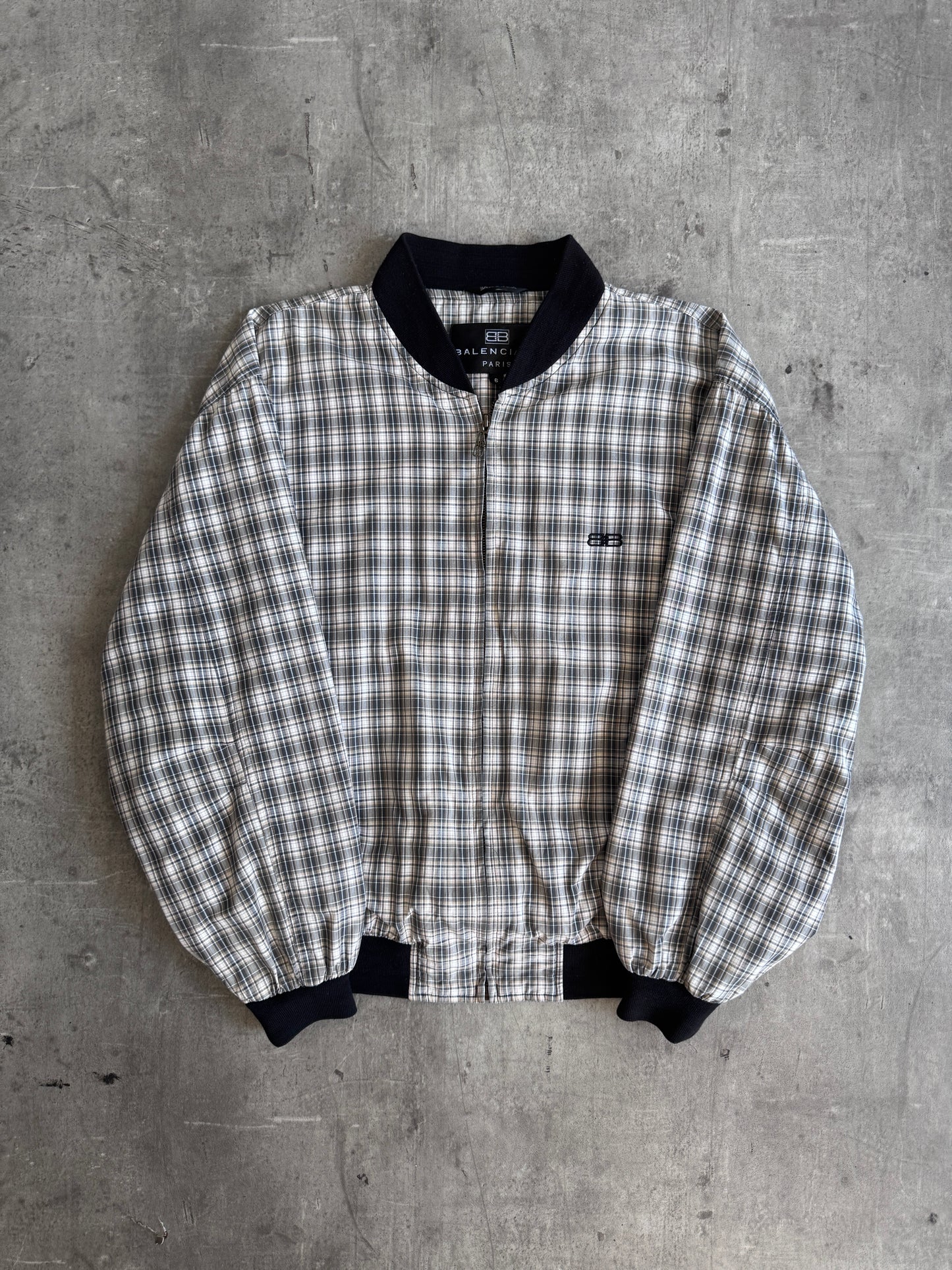 1990's Balenciaga Green Plaid Bomber Jacket