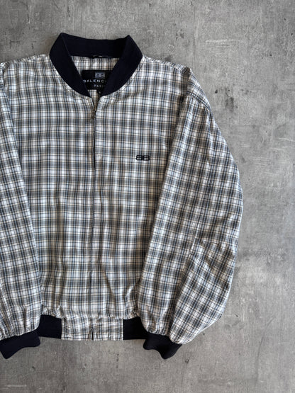 1990's Balenciaga Green Plaid Bomber Jacket