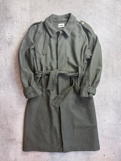 VT Rework: Khaki Wool Belted Military Trenchcoat