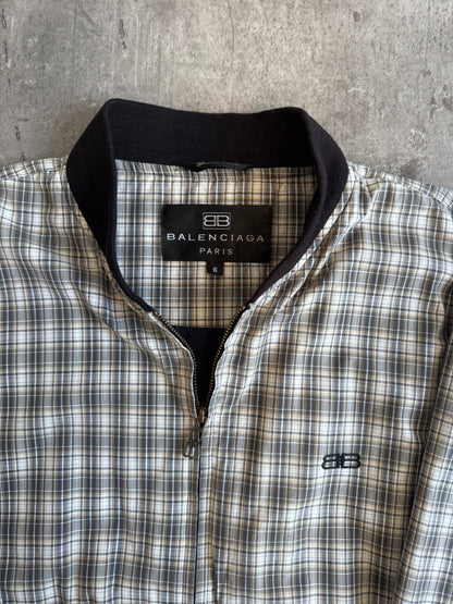 1990's Balenciaga Green Plaid Bomber Jacket