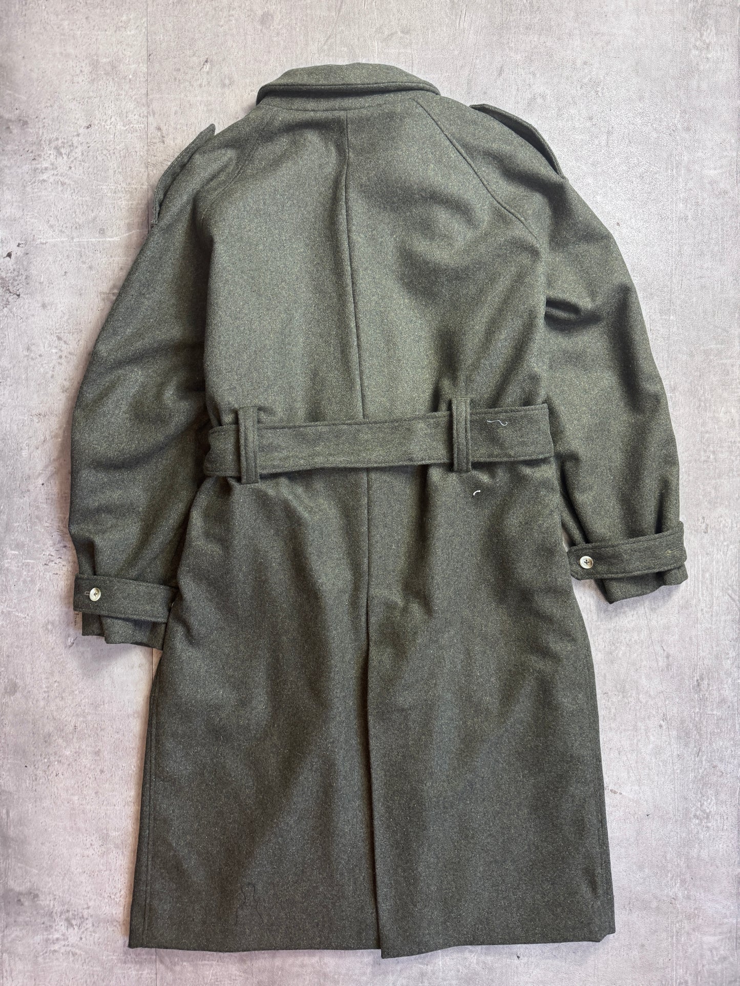 VT Rework: Khaki Wool Belted Military Trenchcoat