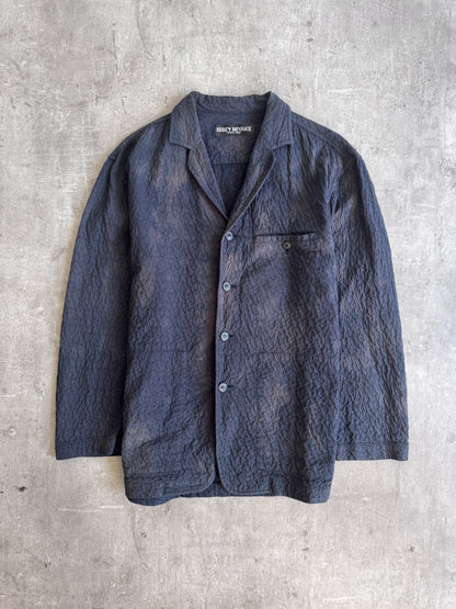 S/S 2002 Issey Miyake White Label Bleach Effect Seersucker Jacket