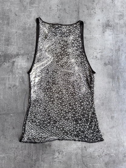 1990s Jean Paul Gaultier Patterned Face Brown Vest Top