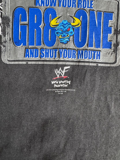 2001 "The Rock GR8 One" Washed Black Graphic Tee