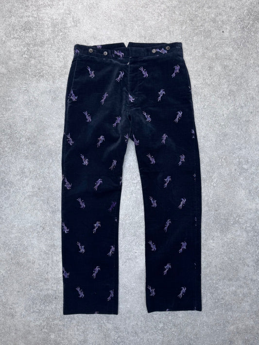 Katharine Hamnett Velor Embroidered Trousers