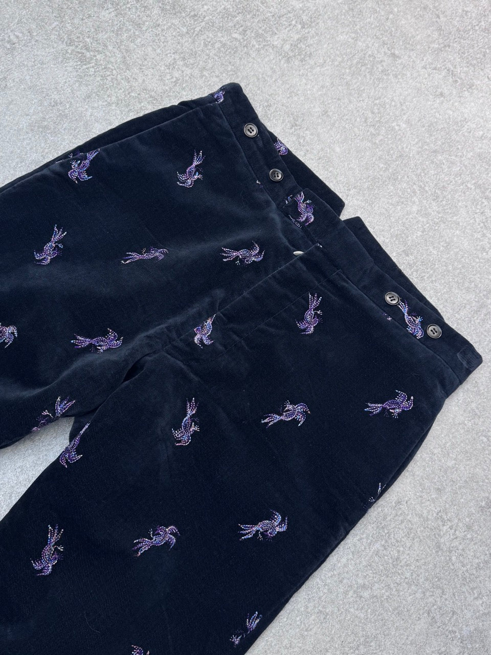 Katharine Hamnett Velor Embroidered Trousers