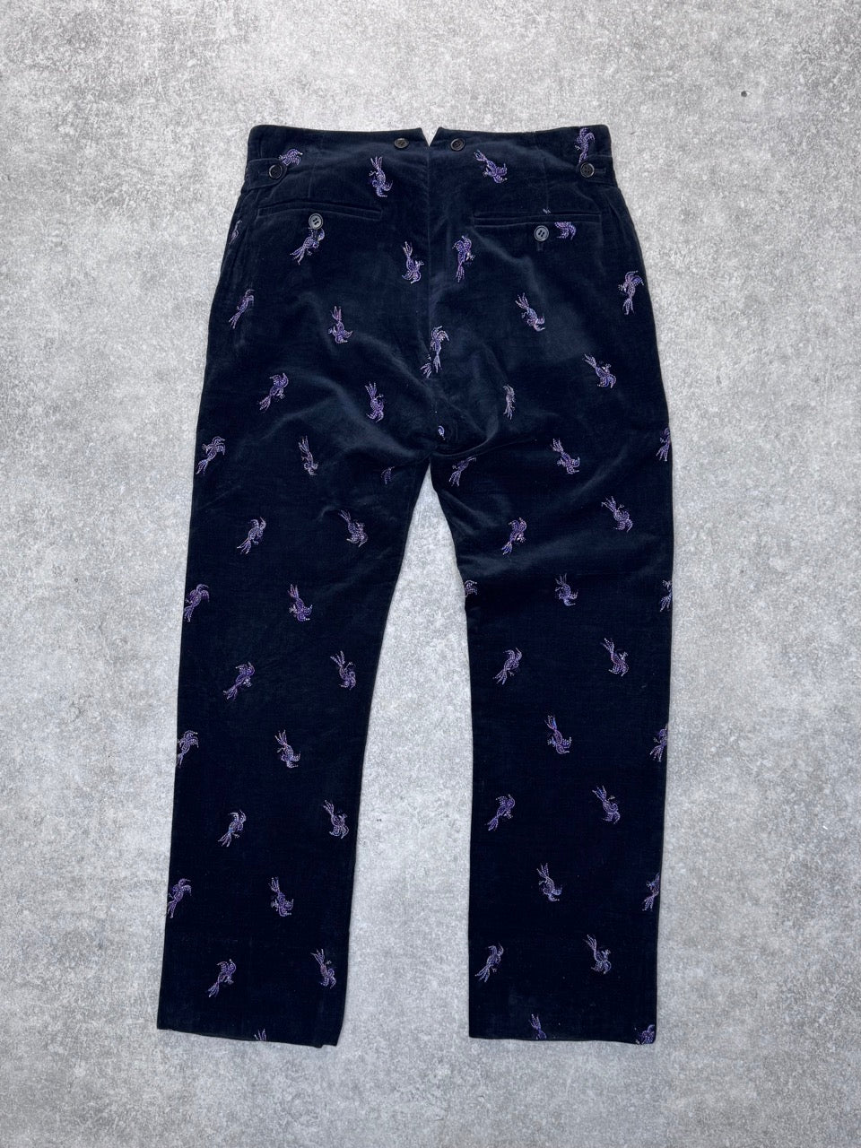 Katharine Hamnett Velor Embroidered Trousers