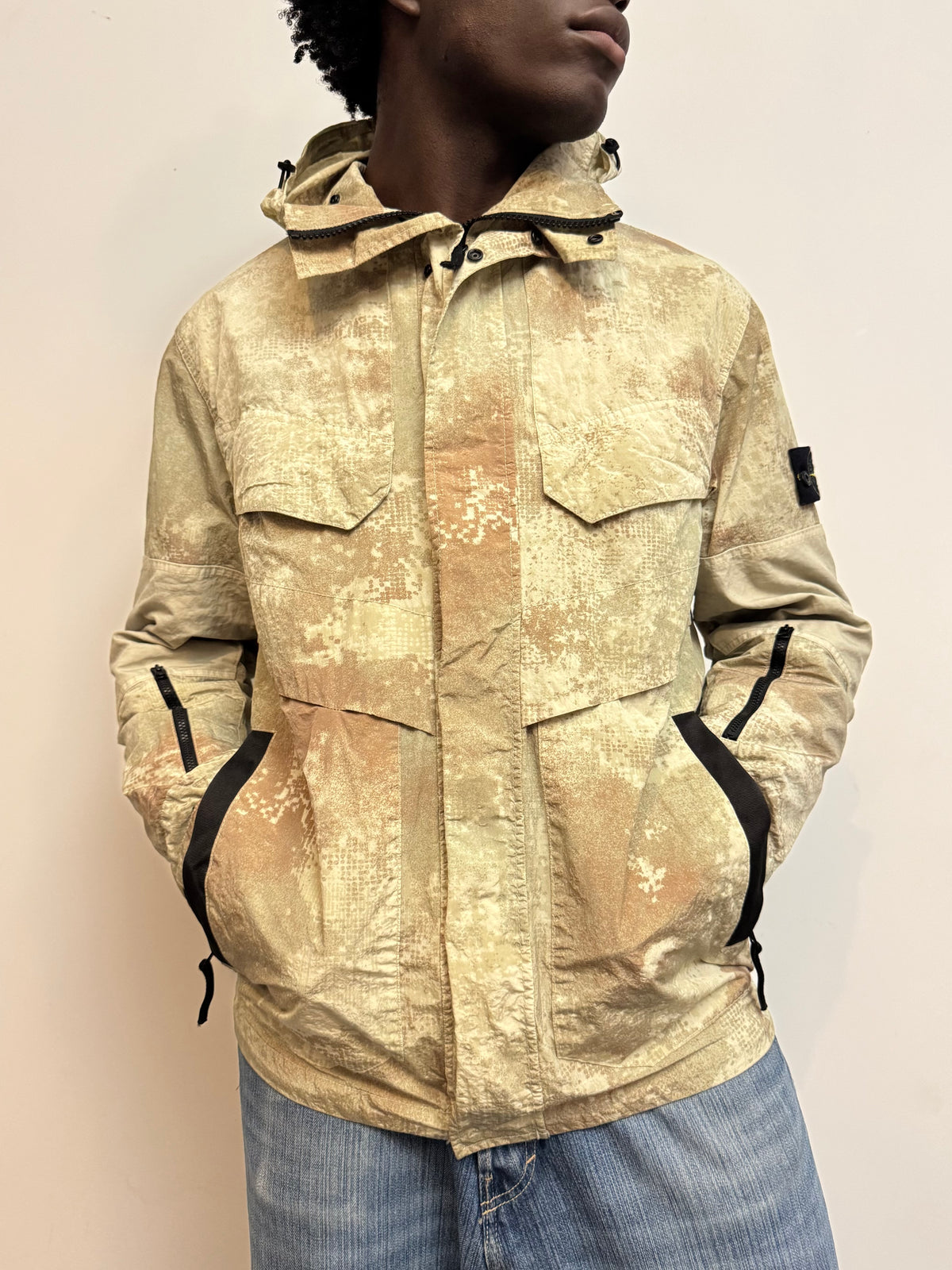 S/S 2024 Stone Island Dissolving Grid Camo Jacket (MA719). FA 276