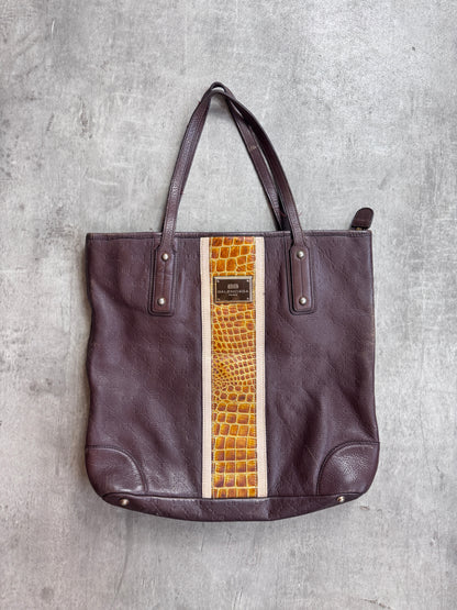 Balenciaga Logo Embossed Leather Shoulder Bag