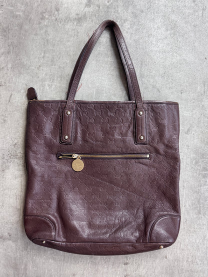 Balenciaga Logo Embossed Leather Shoulder Bag