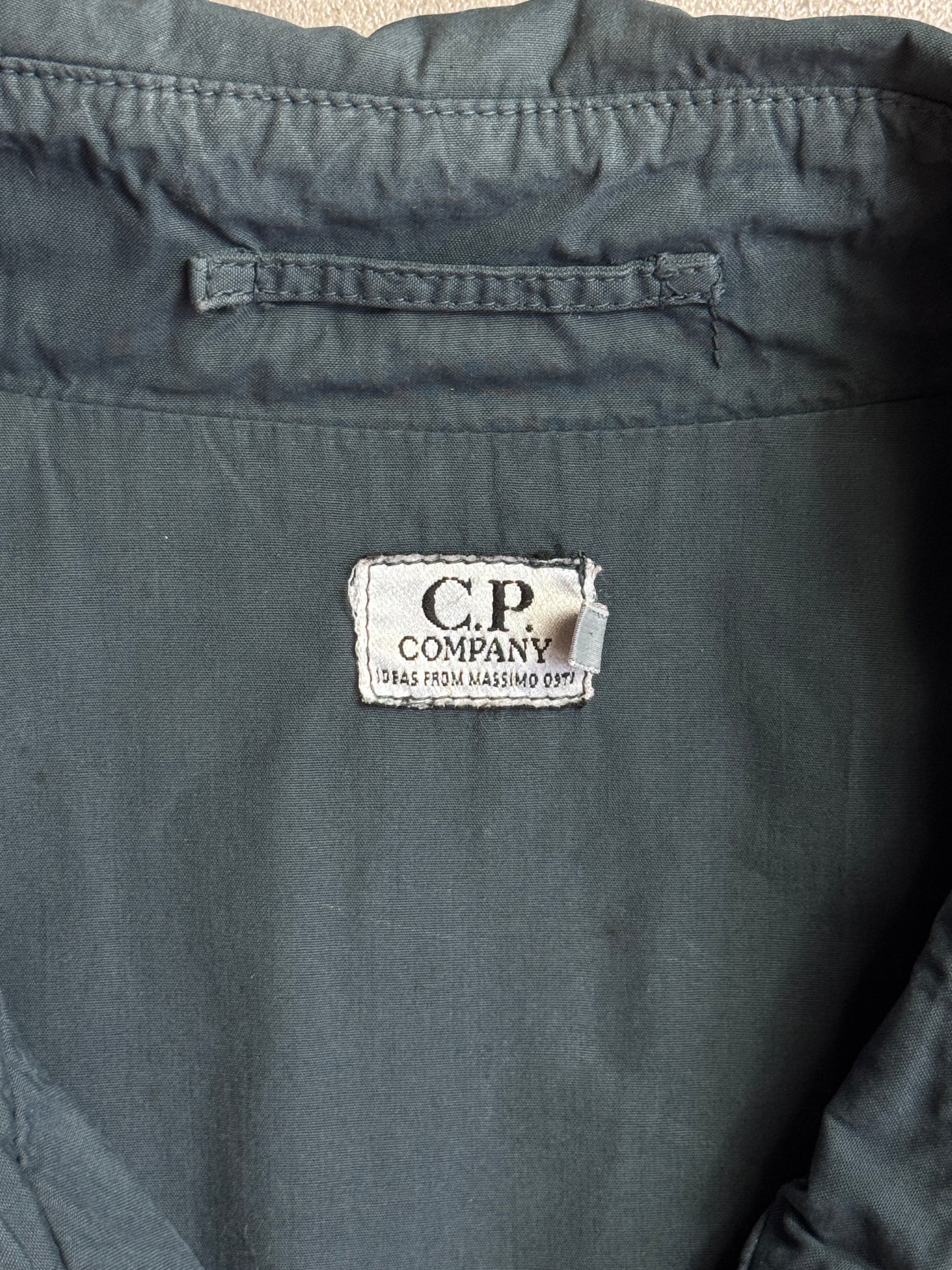 1980s C.P. Company Petrol Blue Garment Dyed Double Breasted Cotton Trench