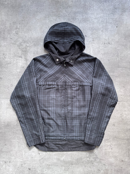 2000's Burberry UK Made Packable Plaid Tech Jacket