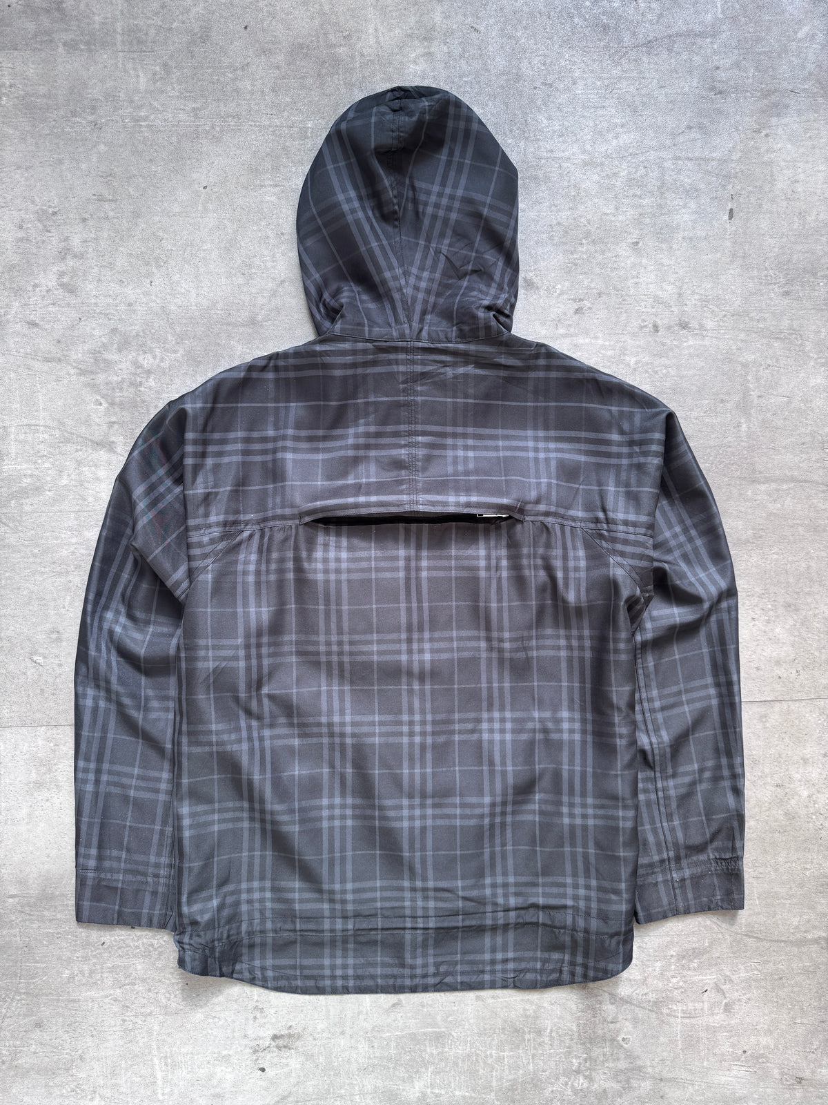 2000's Burberry UK Made Packable Plaid Tech Jacket