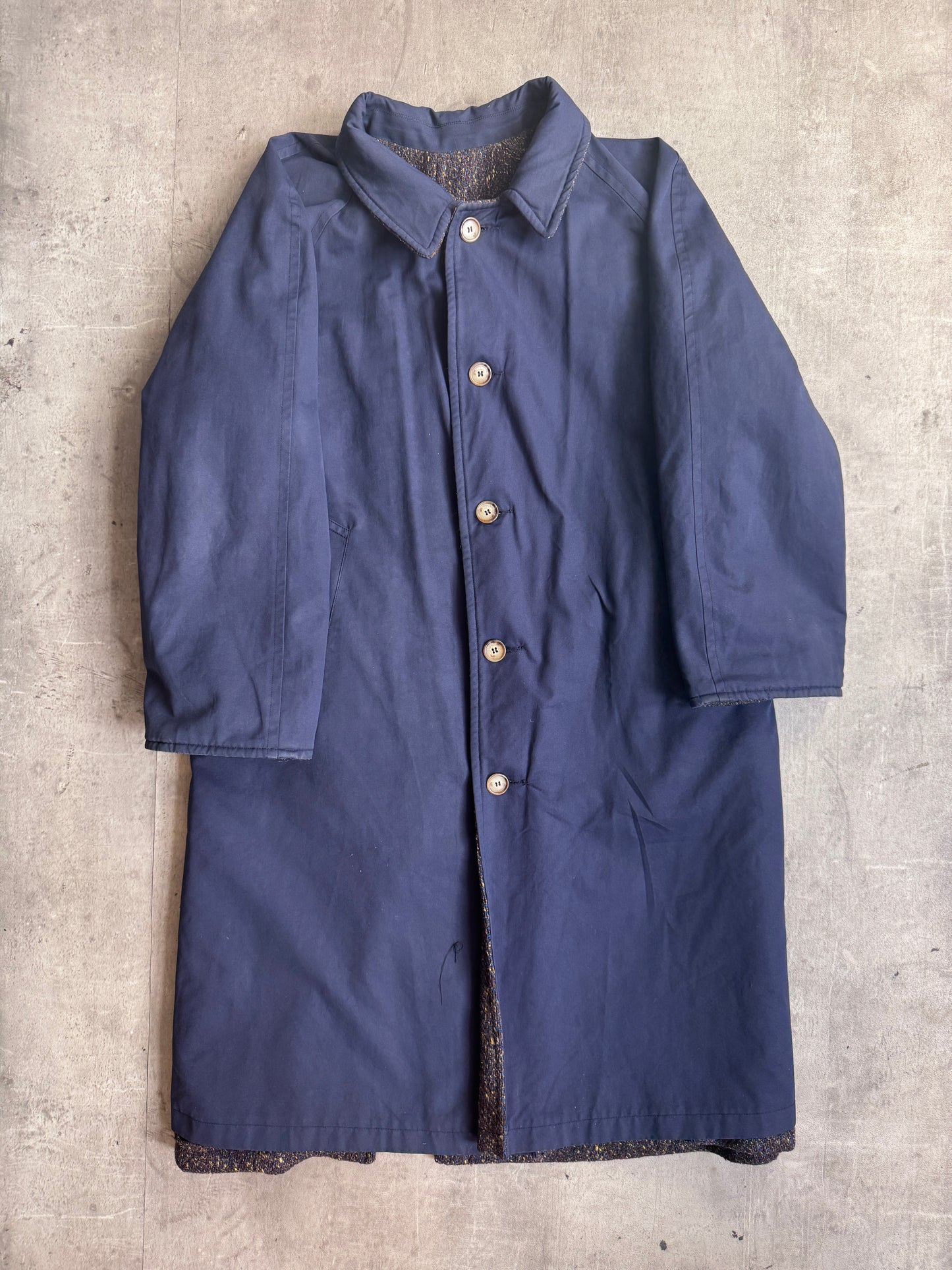 1980's C.P. Company Flecked Wool Reversible Overcoat
