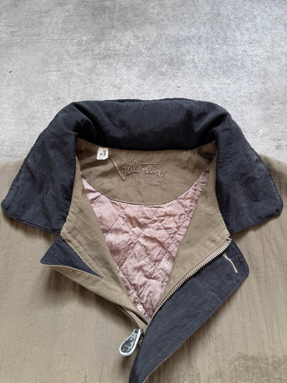 1990's Valentino Japan Crinkle Nylon Pillow Neck Parka