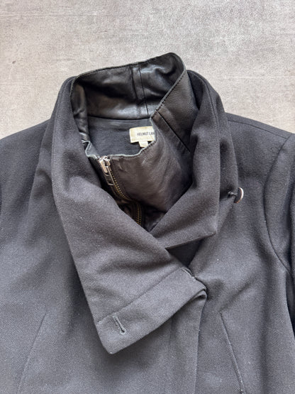 Helmut Lang Asymmetrical Funnel Neck Wool Blouson