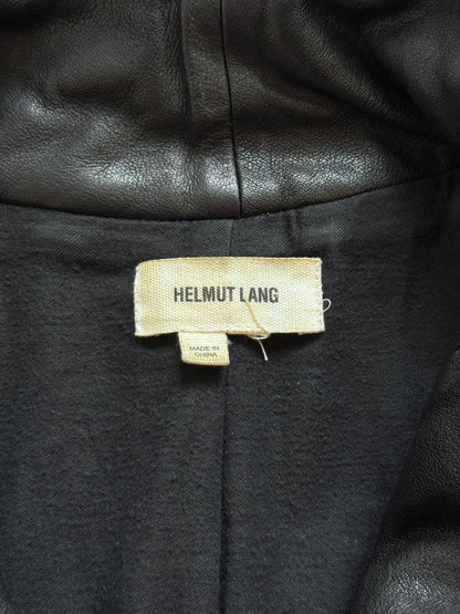 Helmut Lang Asymmetrical Funnel Neck Wool Blouson