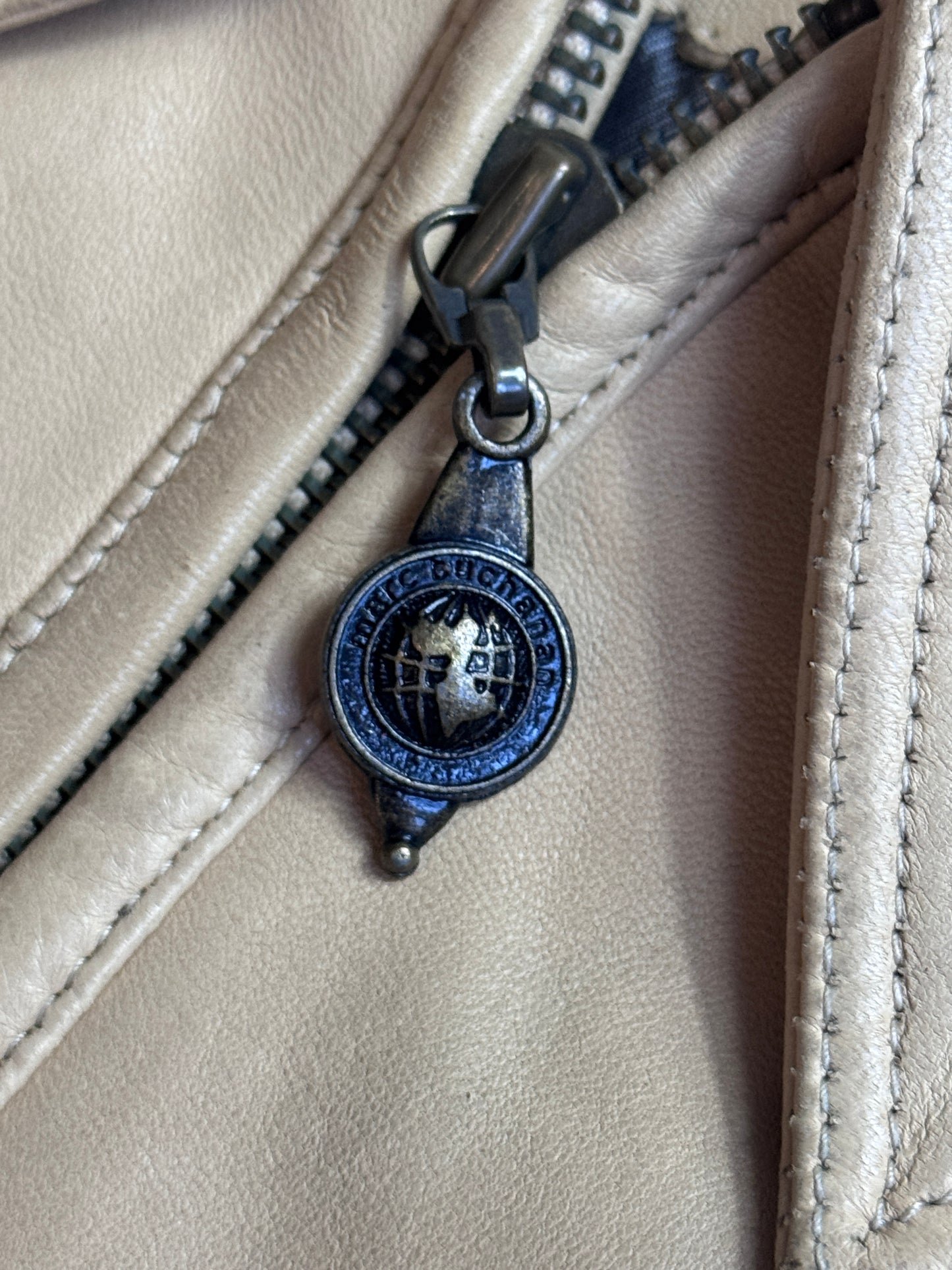 Pelle Pelle Jumbo Spellout Tri-Tone Leather Bomber Jacket