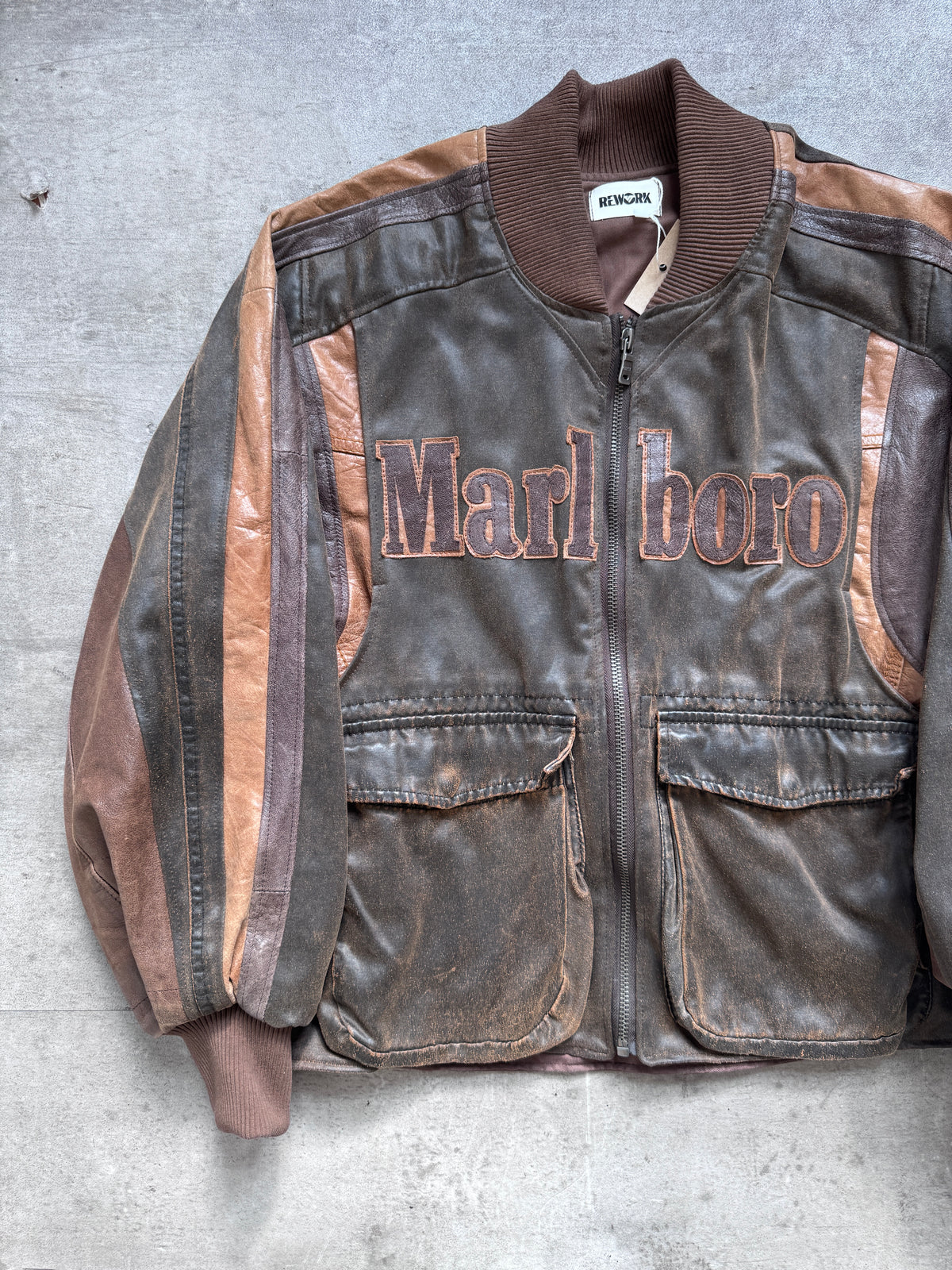 VT Rework: Marlboro Waxed Cotton Quad Pocket Leather Utility Jacket