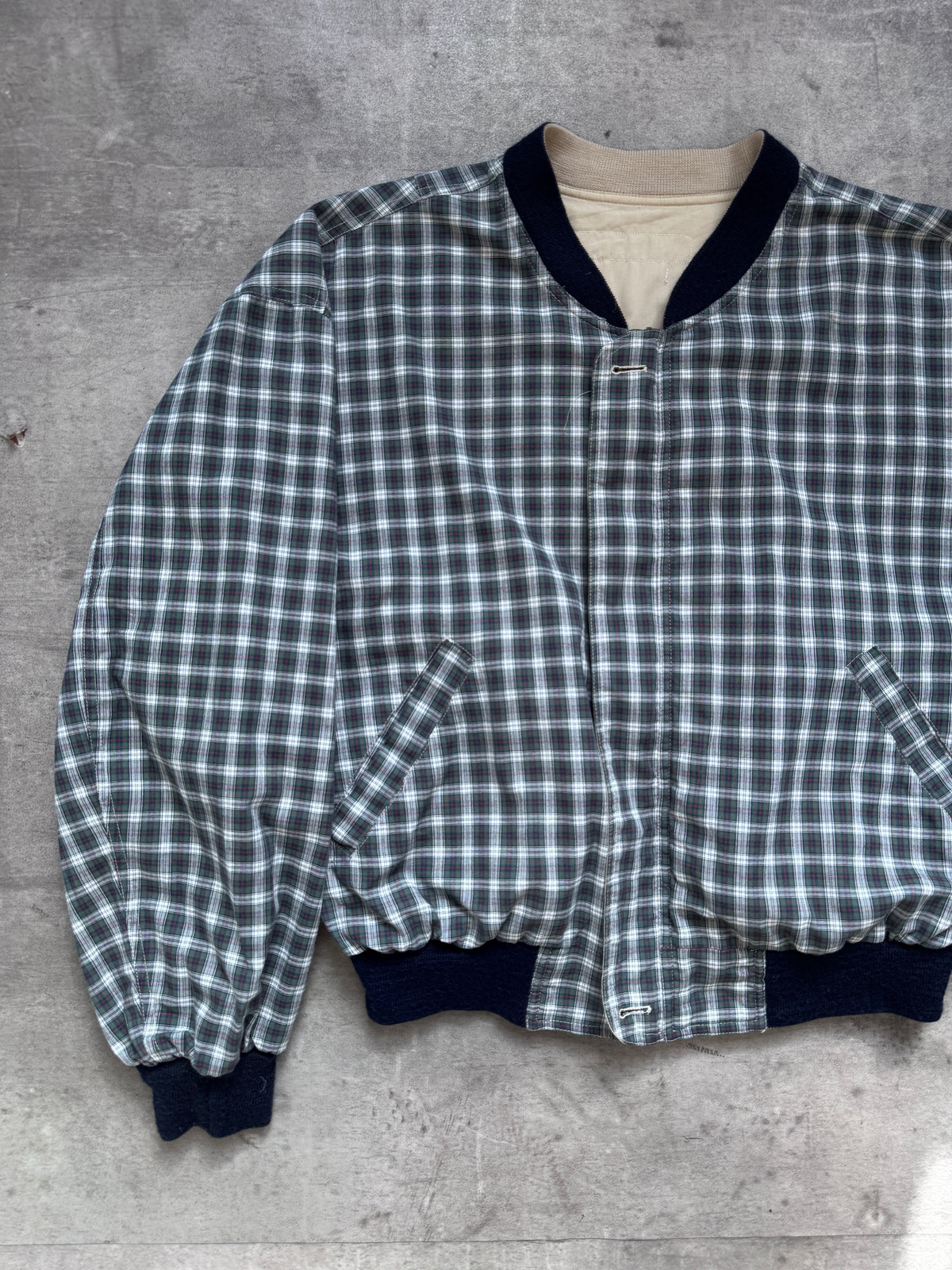 1980's Emporio Armani Plaid Check Reversible Blouson (Sold As Seen)