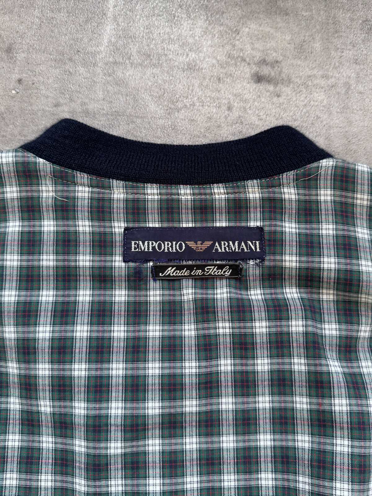 1980's Emporio Armani Plaid Check Reversible Blouson (Sold As Seen)