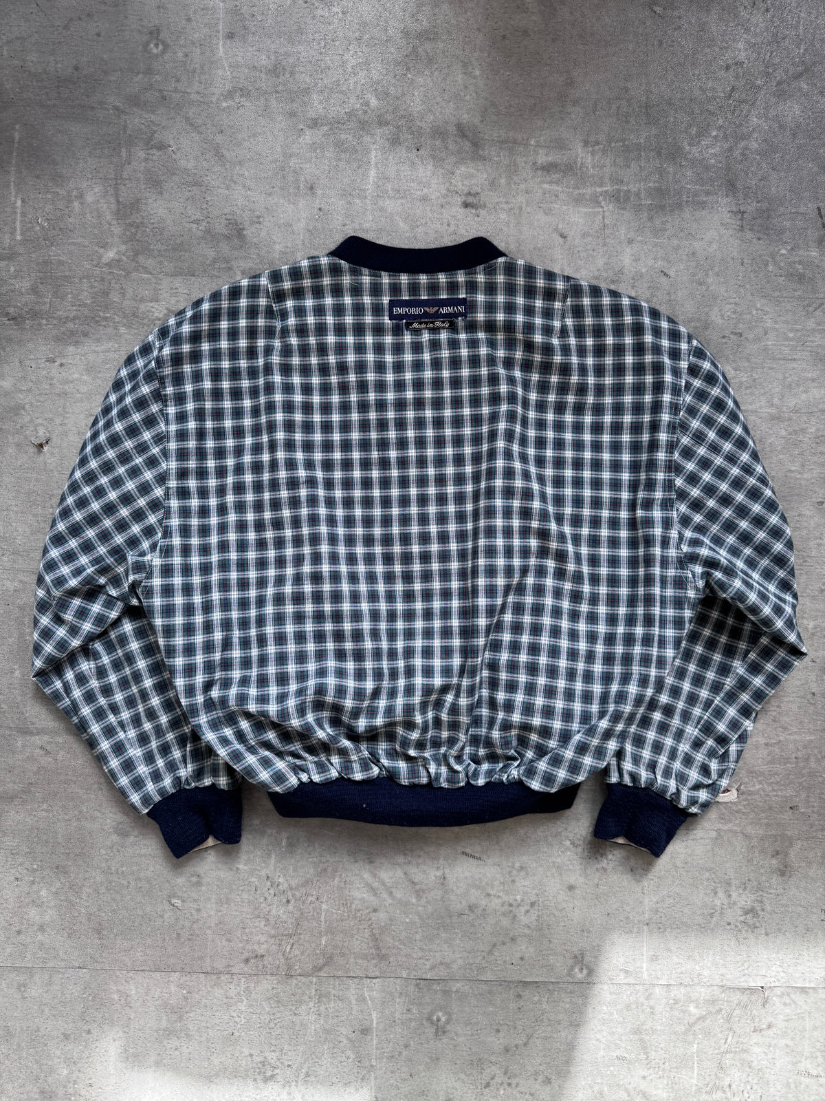 1980's Emporio Armani Plaid Check Reversible Blouson (Sold As Seen)