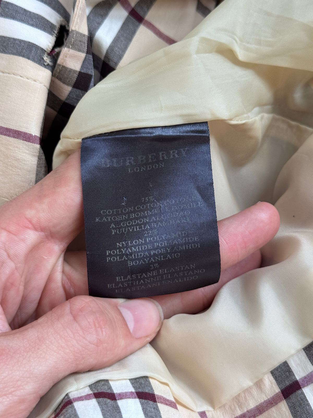 2000's Burberry Full Nova Check 3/4 Length Jacket