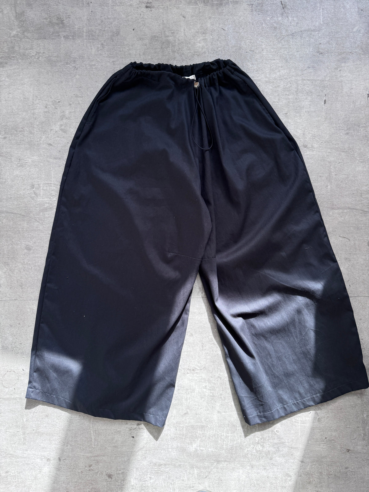VT Rework: Oversized Black Cotton Drawcord Balloon Pants