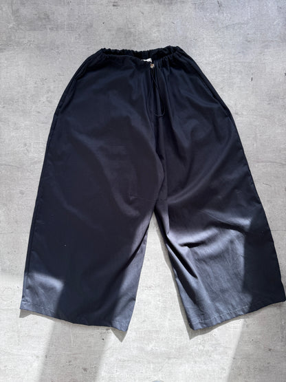 VT Rework: Oversized Black Cotton Drawcord Balloon Pants