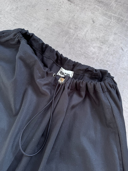 VT Rework: Oversized Black Cotton Drawcord Balloon Pants