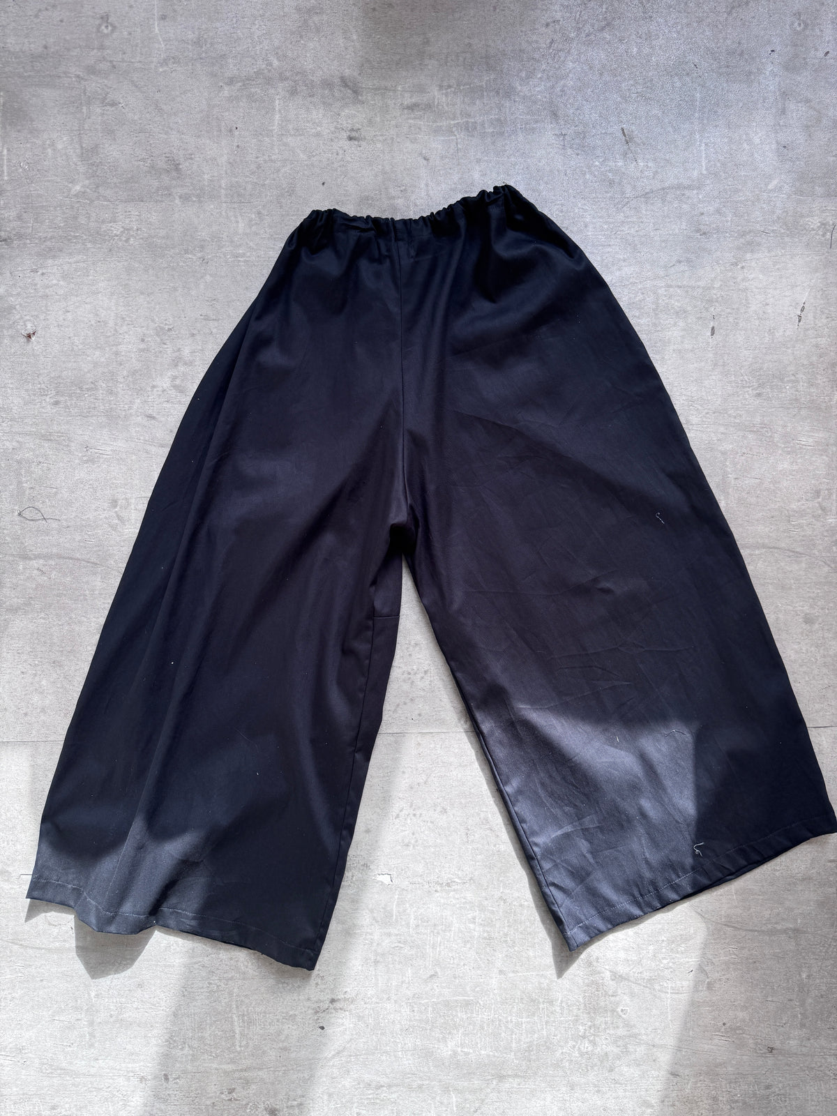 VT Rework: Oversized Black Cotton Drawcord Balloon Pants