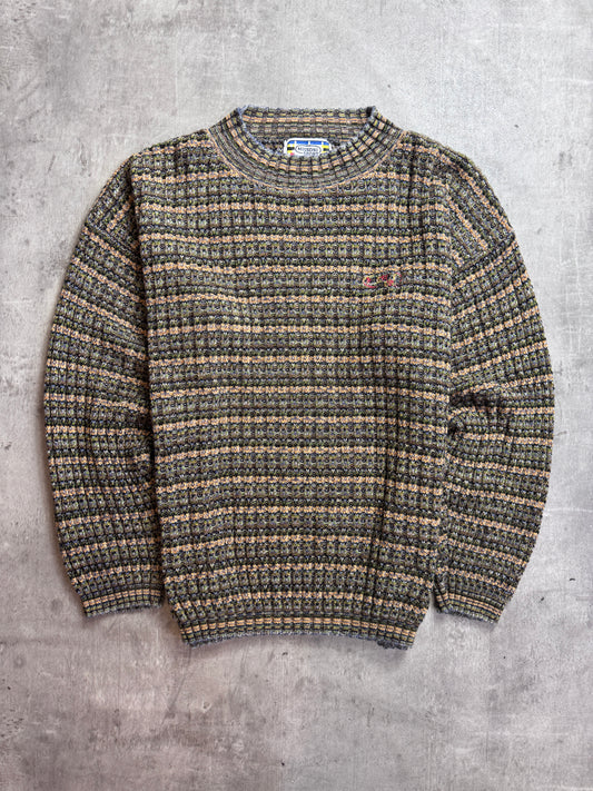 Missoni Sport Mock Neck Abstract Intarsia Knit Sweater
